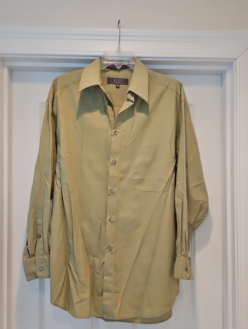 Crazy Hourse Light Olive Green Button-Down Dress Shirt